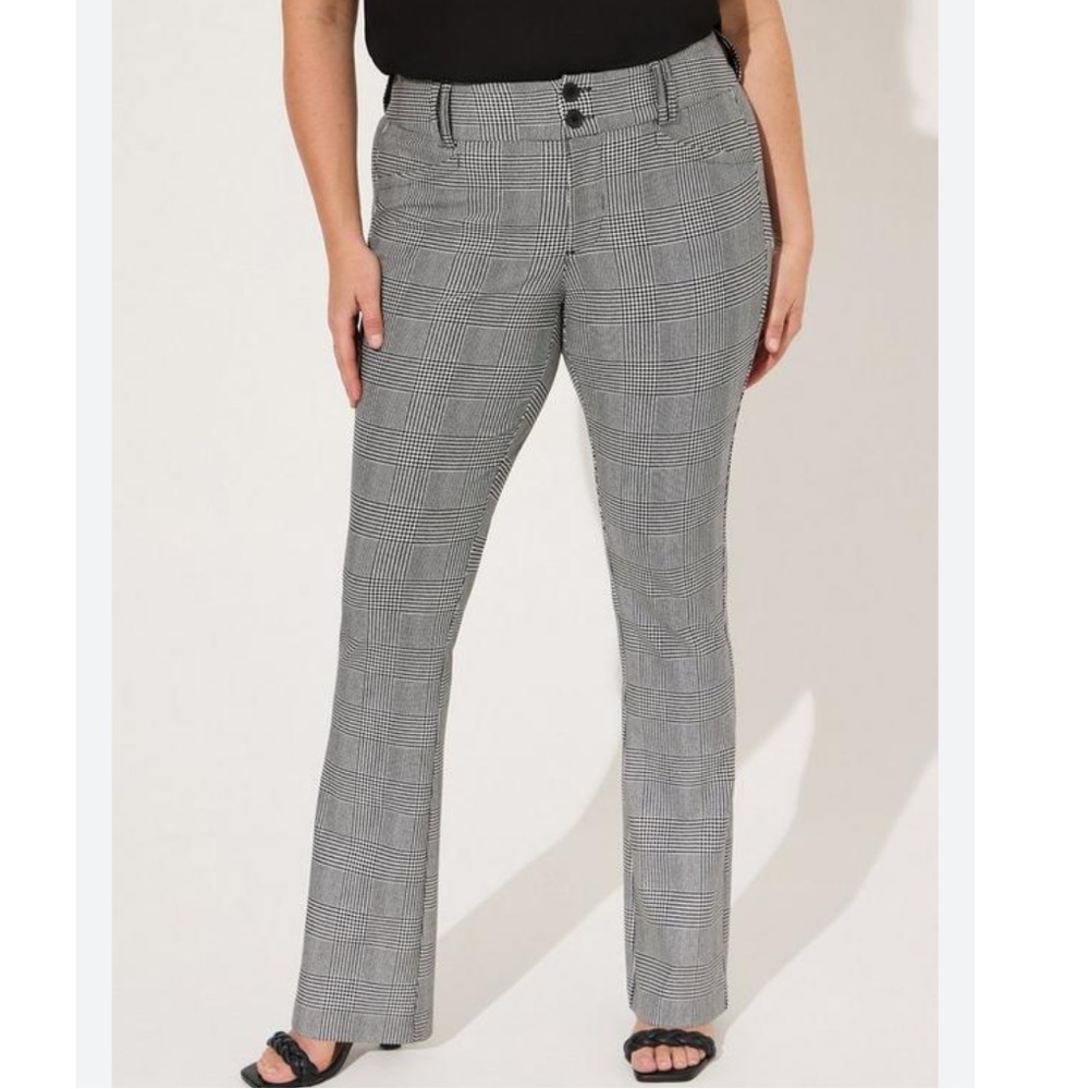 torrid Black & White Glen Plaid Boot Cut Pants